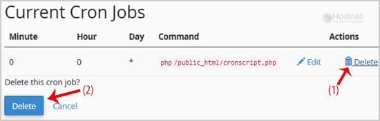 How to Edit or Delete Cronjob via cPanel? - delete cronjob