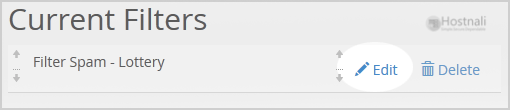 How to Edit Account Level/Global Email Filter in cPanel? - edit filter