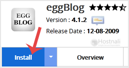 How to Install EggBlog via Softaculous in cPanel? - eggBlog install button