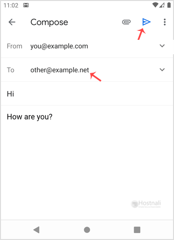 How to send an email via your Android mobile? - email send to android cpanel tutorial