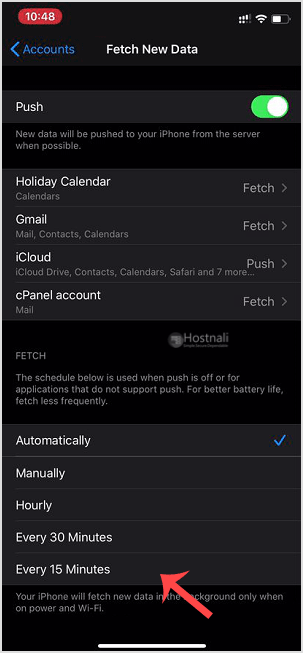 How to Automatically Sync or Fetch a cPanel email on Apple/iOS? - fech select apple