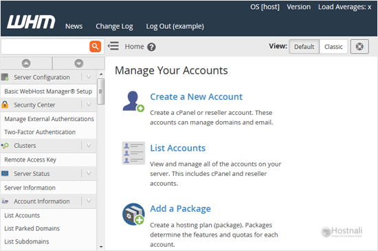How to Access Web Host Manager, or WHM? - inside whm welcome