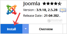 How to Install Joomla via Softaculous in cPanel? - joomla install button