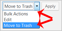 How to remove multiple posts with a single click in WordPress? - move to trash wp multiple