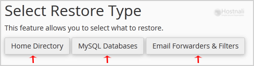 Restore cPanel Backup? - paper select restore type