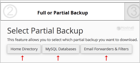 How to Download Backup of Home Directory, MySQL, or E-mail Only? - partial backup