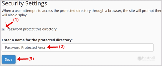 How to protect a folder with username and password in cPanel? - password settings
