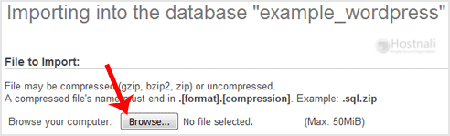 How to import database via phpMyAdmin in cPanel? - phpmyadmin import2