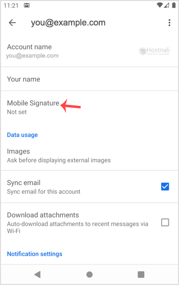 How to set a custom email signature in an Android mobile? - set email signature android cpanel
