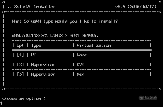 How to Install SolusVM Master on CentOS 7 Linux? - solusvm master installation chose virtualization