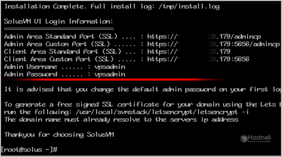 How to Install SolusVM Master on CentOS 7 Linux? - solusvm master installation completed