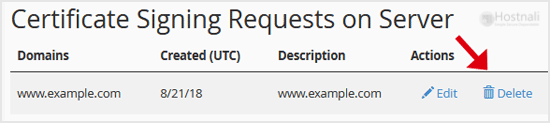 How to Remove a CSR code from cPanel? - ssl csr delete cpanel