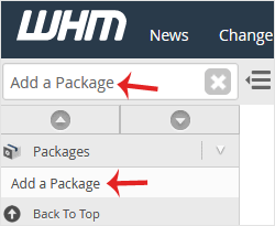 How to Create/Add a package in WHM? - whm reseller add package pmkb