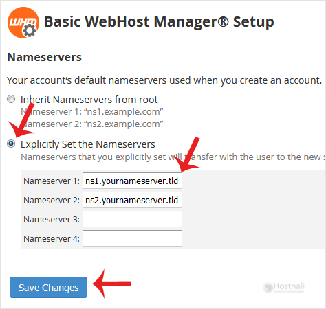 How to set your Custom/Private Nameserver in WHM? - whm reseller basic nameserver set