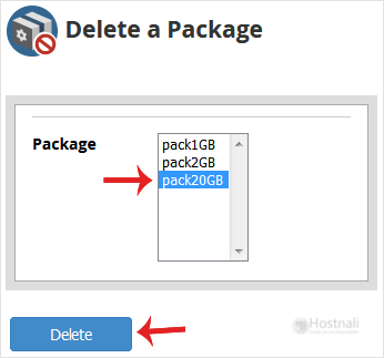 How to Delete a package in WHM? - whm reseller choose delete pack