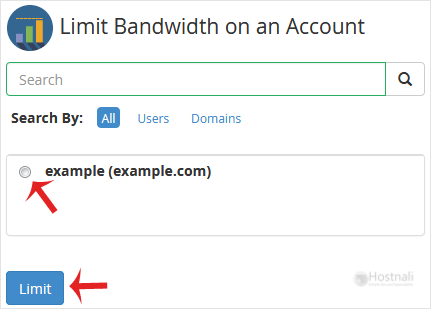 How to Limit Bandwidth Usage of cPanel user from WHM? - whm reseller limit bandwidth select