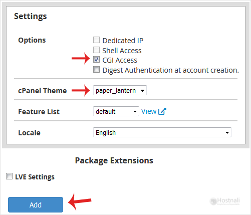 How to Create/Add a package in WHM? - whm reseller package resource settings