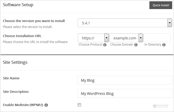 How to Install WordPress via Softaculous in cPanel? - wordpress install screen