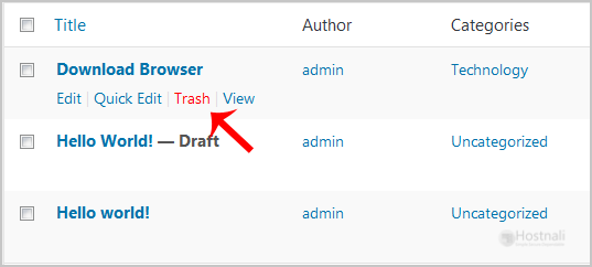 How to remove your post in WordPress? - wp removing selected post