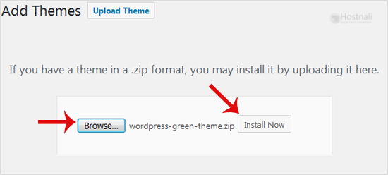 How to Manually Install a Theme on WordPress Using the Admin Dashboard? - wp themes upload theme browse zip
