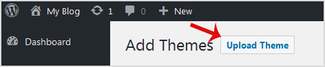 How to Manually Install a Theme on WordPress Using the Admin Dashboard? - wp themes upload theme button