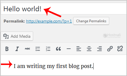 How to start writing your first blog post in WordPress? - writing first blog post