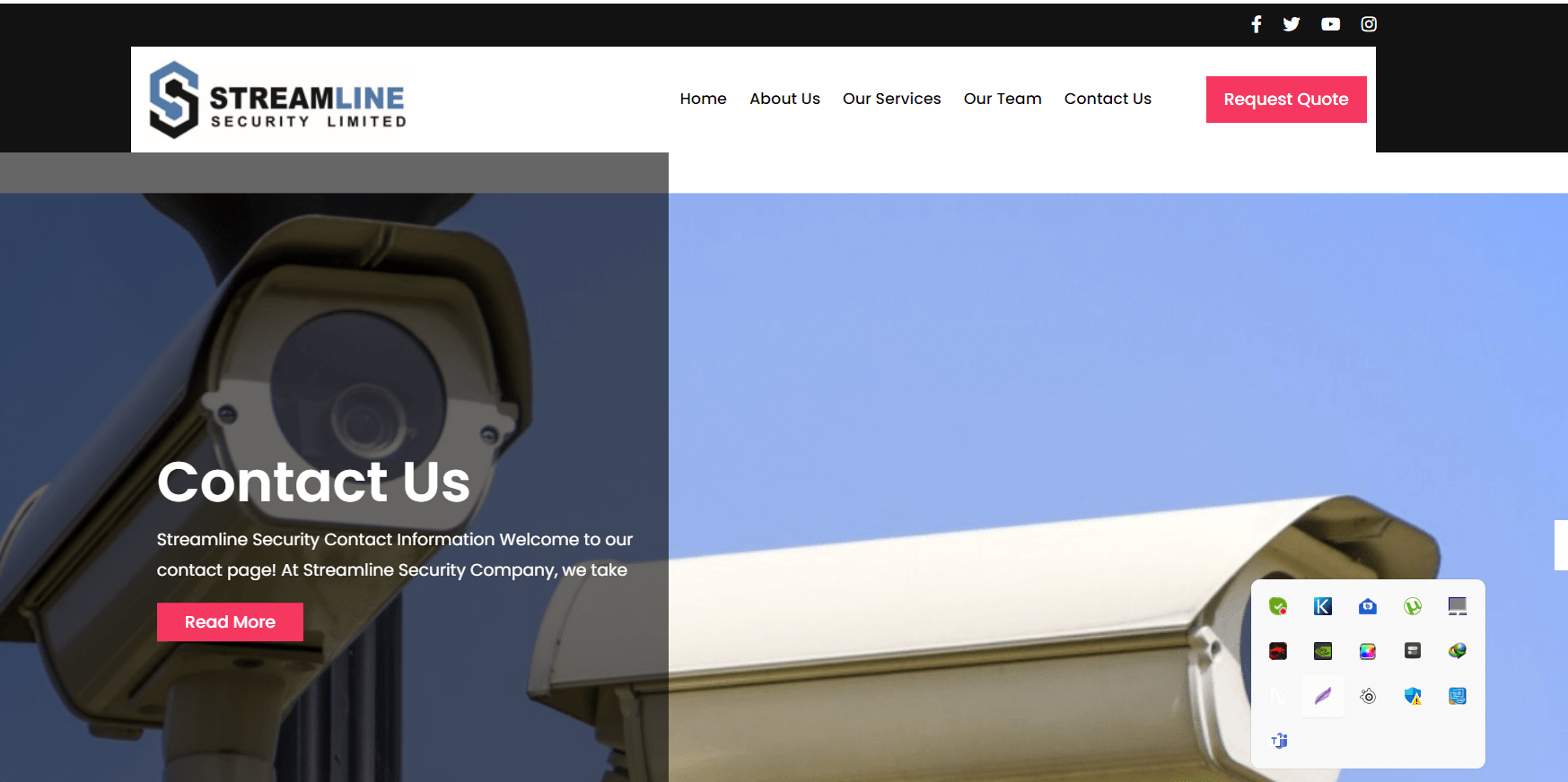 Streamline Security Website