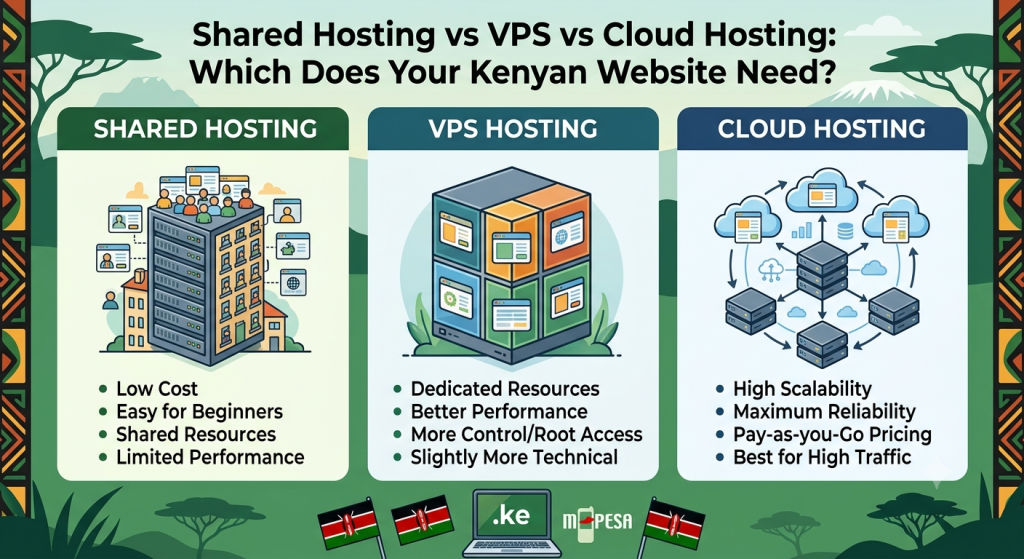 Shared Hosting vs VPS vs Cloud Hosting Which Does Your Kenyan Website Need