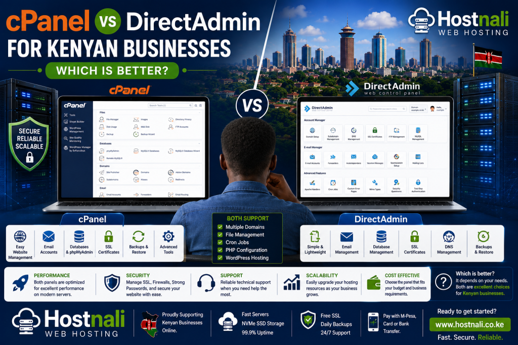 cPanel vs DirectAdmin for Kenyan businesses